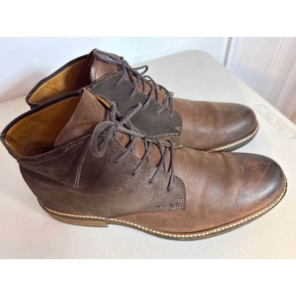 ECCO Mens Turn GTX Chukka Boots Brown Leather Suede Lace Up Ankle Boots Sz 13